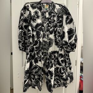 Farm Rio black and white dress